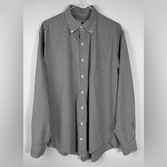 Peter Millar Brown, Blue & White Checkered Plaid Button Up Shirt Men’s XL - Picture 1 of 14